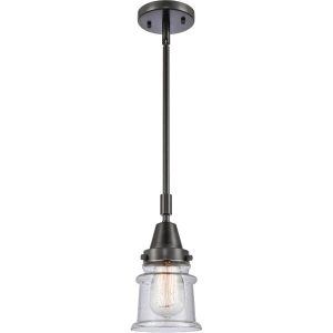 Innovations Lighting 447-1S-BK-G184S-LED Franklin Restoration Small Canton Mini Pendant Matte Black