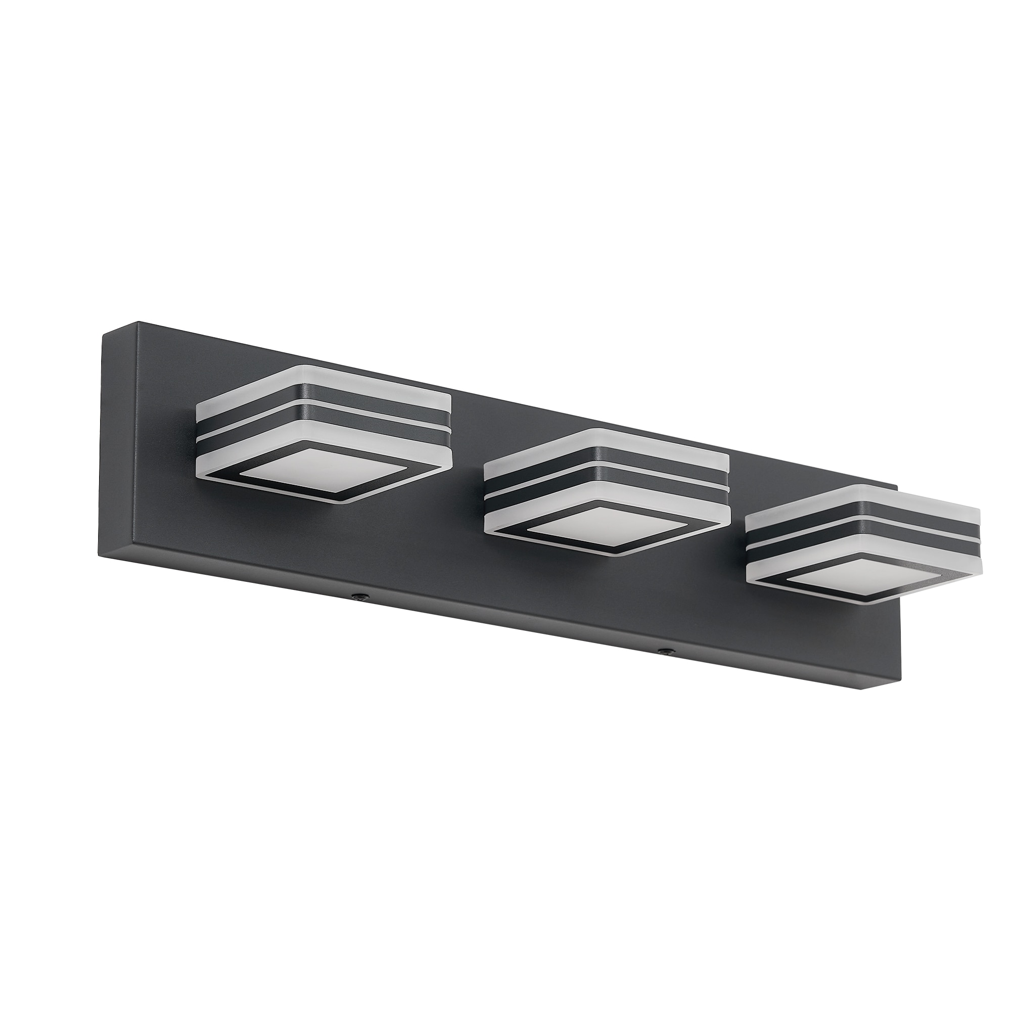 WELLFOR 20-in 3 Light Black Integrated LED Modern/contemporary Bathroom Vanity light