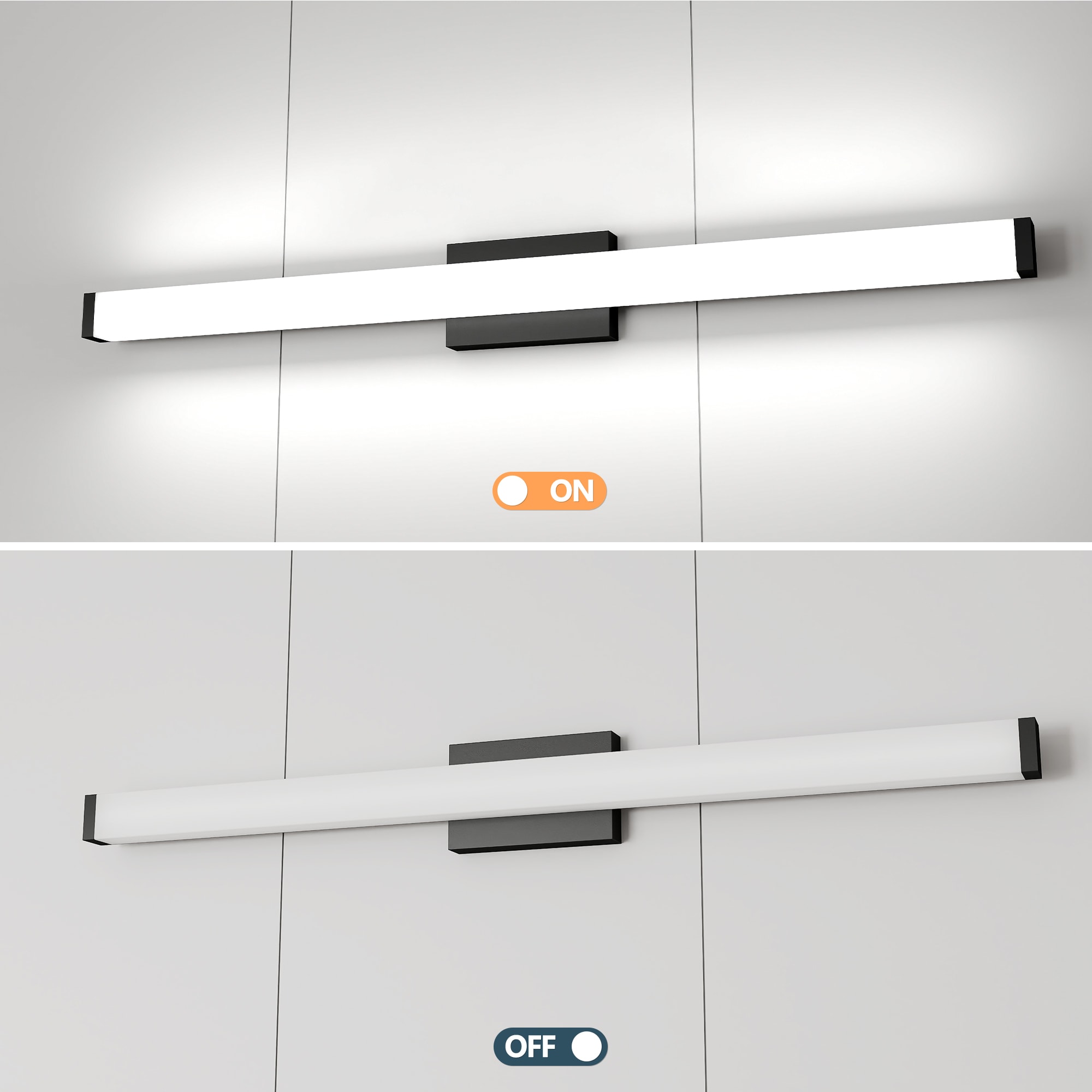 WELLFOR 40.6-in 1 Light Black Integrated LED Modern/contemporary Bathroom Vanity light - Image 5