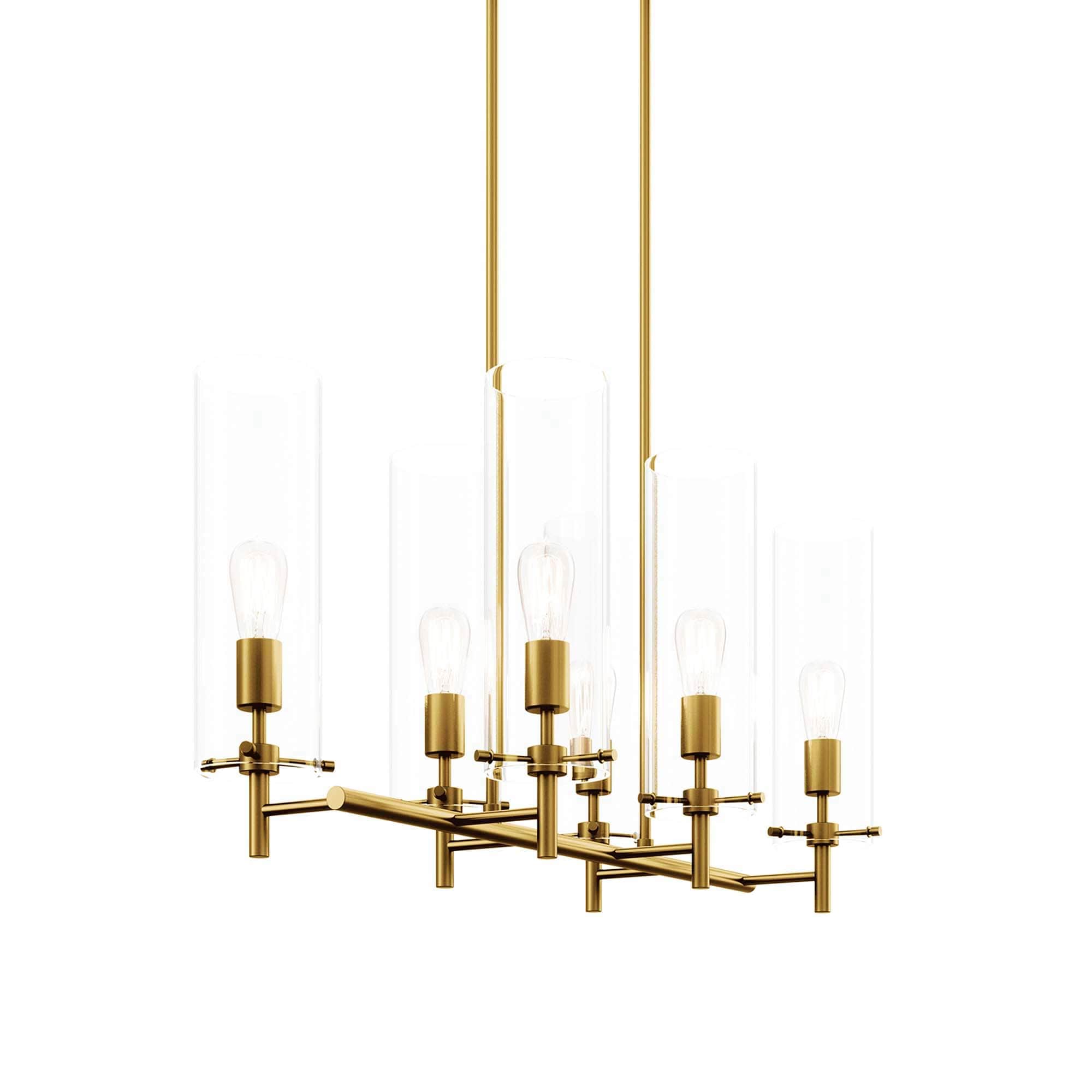 Modway Skylark 6-Light Chandelier in Clear Satin Brass - Image 7