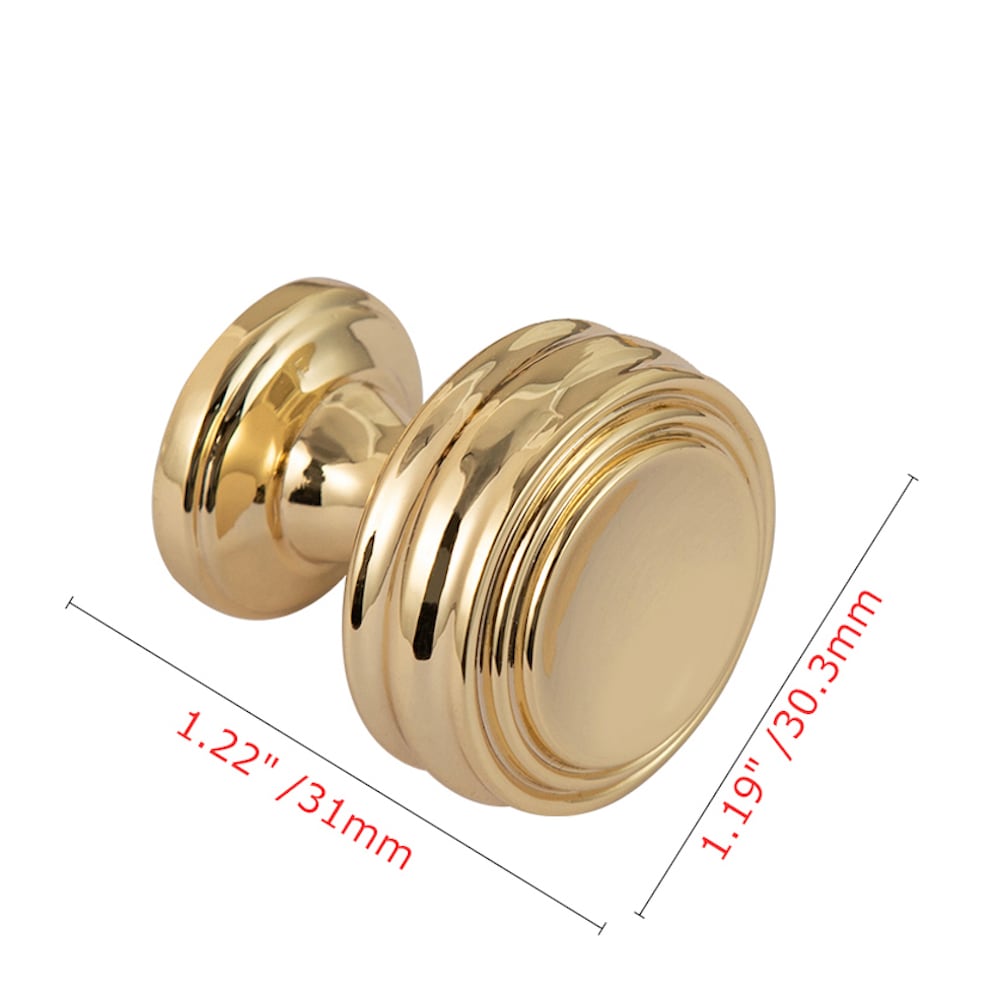 Utopia Alley Athen Decorative Cabinet Drop Pull Knobs for Cabinets and Drawers with Hand Finished Polished Gold 1.19 inch 25 Pack - Image 4