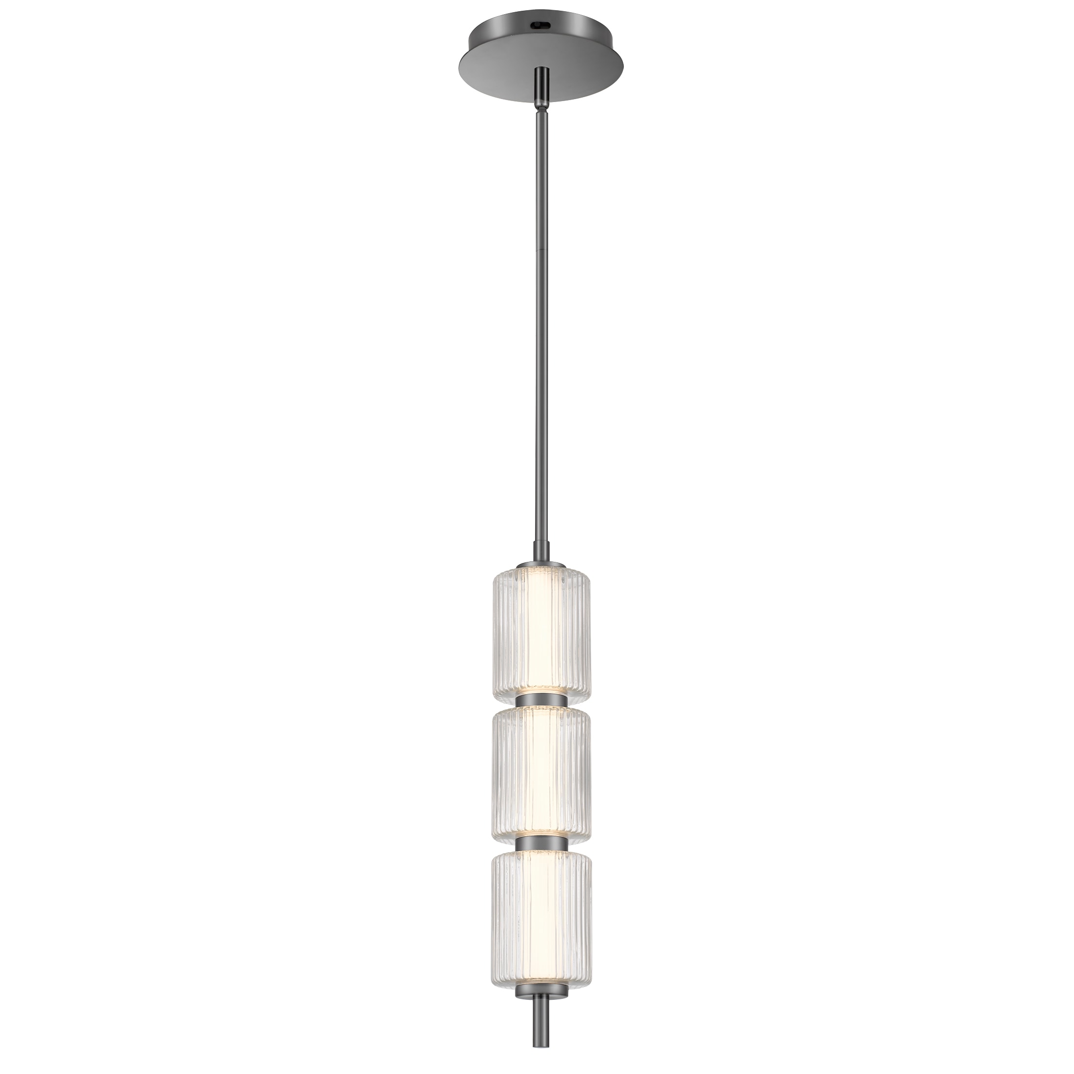 Quoizel Turner 1 -Light Black Chrome Modern/contemporary Clear glass Cylinder LED Mini Hanging Pendant Light