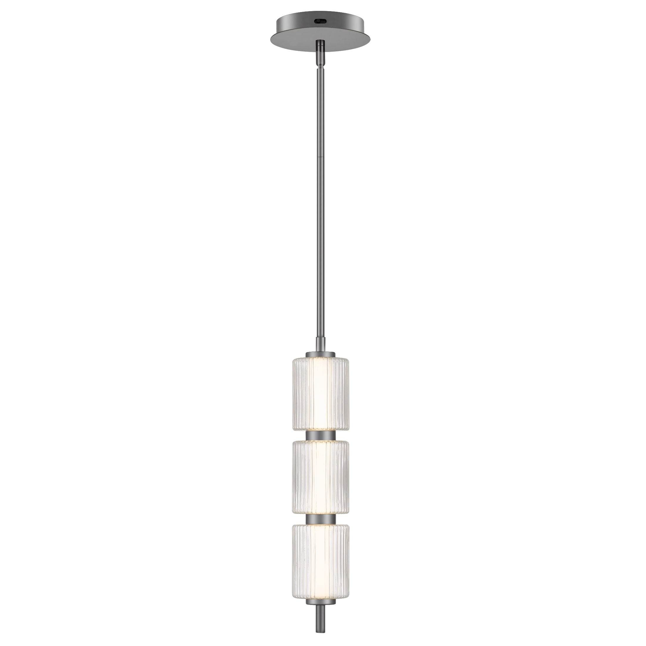Quoizel Turner 1 -Light Black Chrome Modern/contemporary Clear glass Cylinder LED Mini Hanging Pendant Light - Image 6