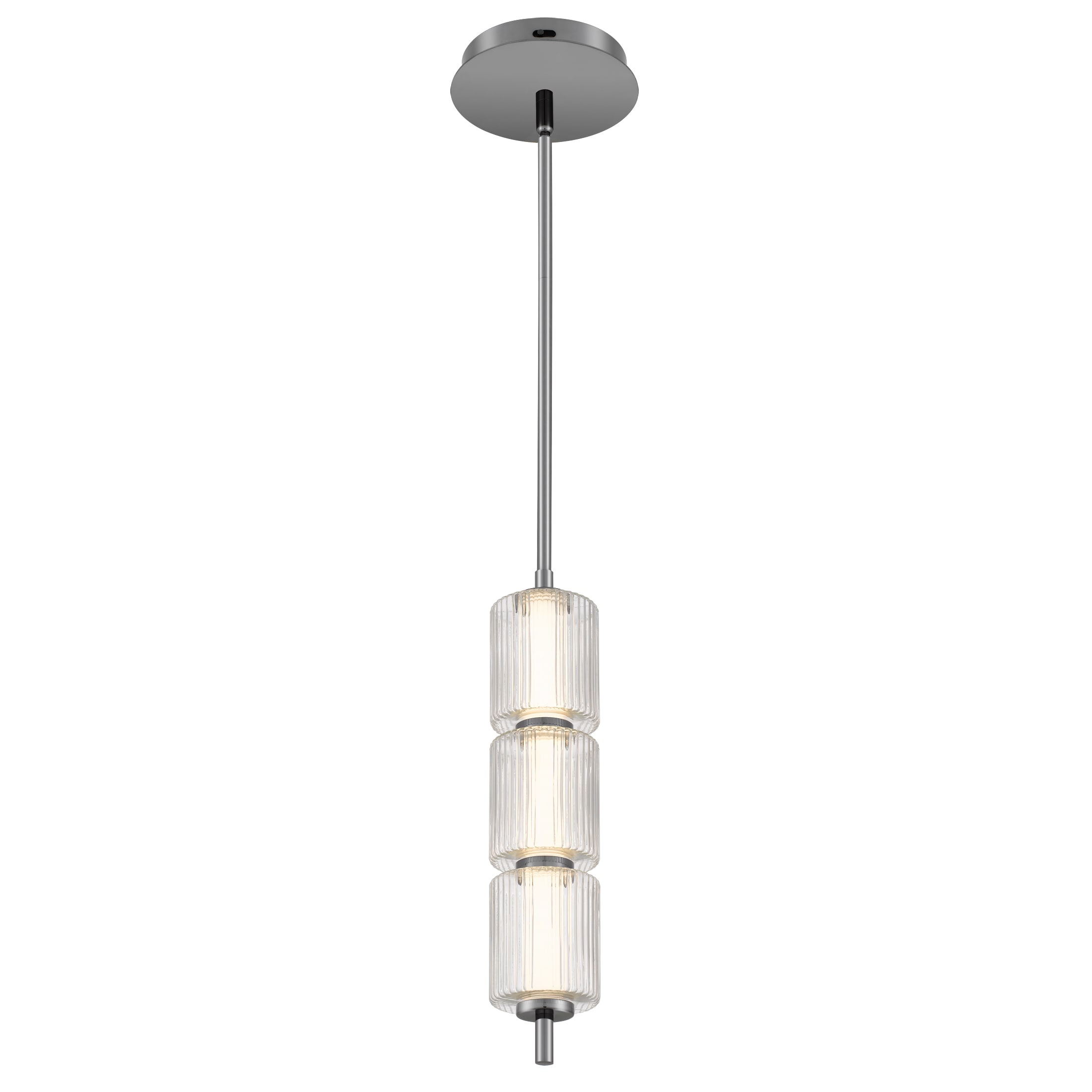 Quoizel Turner 1 -Light Black Chrome Modern/contemporary Clear glass Cylinder LED Mini Hanging Pendant Light - Image 7