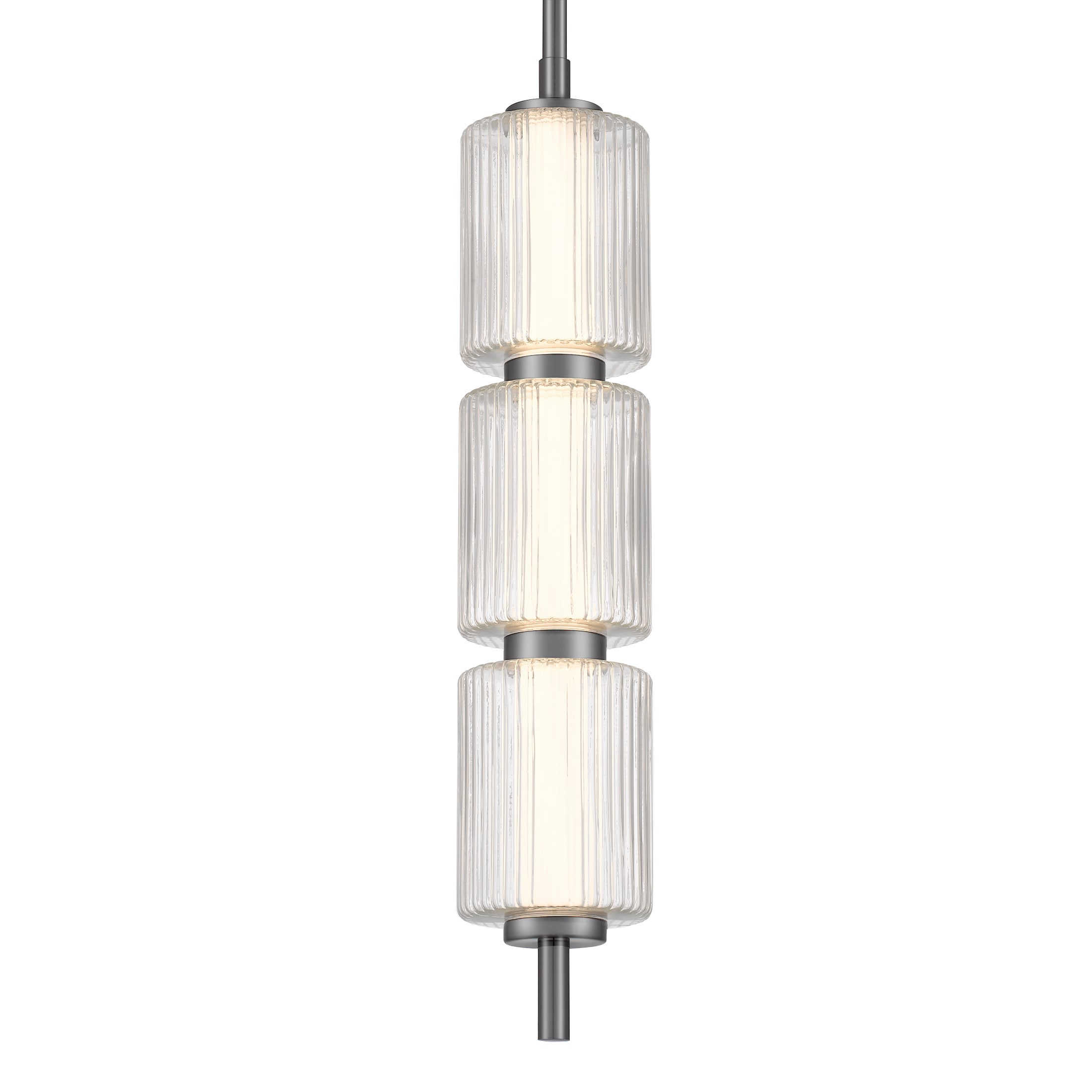 Quoizel Turner 1 -Light Black Chrome Modern/contemporary Clear glass Cylinder LED Mini Hanging Pendant Light - Image 2