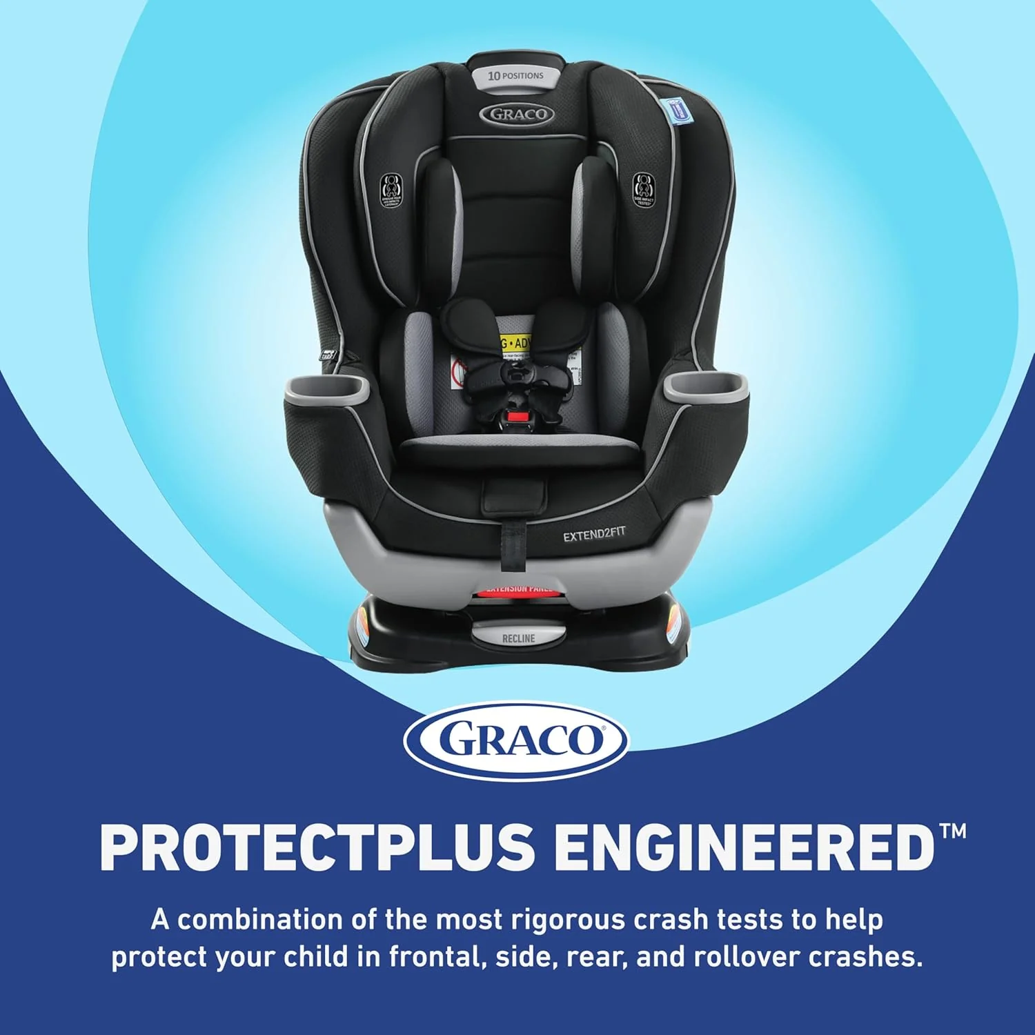 Convertible Baby Car Seat with Adjustable Extension Panel, Rear/Forward Facing - Image 3