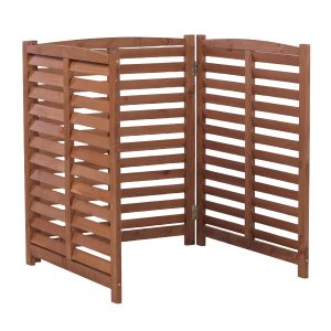 Tatayosi 3-Panel Outdoor Air Conditioner Fence 3-Section Outdoor Wooden Screen Outside Wood Privacy Fence 32 inch W x 38 inch H