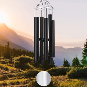 Etokfoks  36 Inch Large Outdoor Wind Chimes 6 Powder Coated Aluminum Tubes Deep Tone Hand Tuned Chimes for Garden Patio Memorial Gift 1 Piece