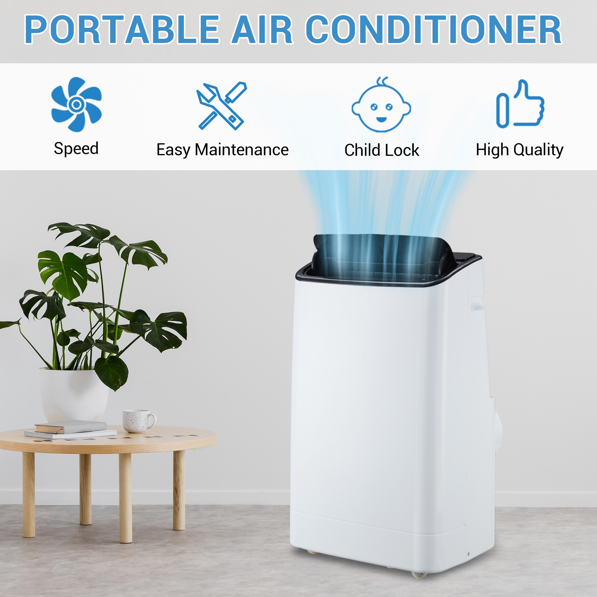 GarveeLife 14000 BTU Portable Air Conditioner Cools Up to 750 Sq ft 3 in 1 AC with Cooling Dehumidifier Fan Portable AC Unit - Image 5