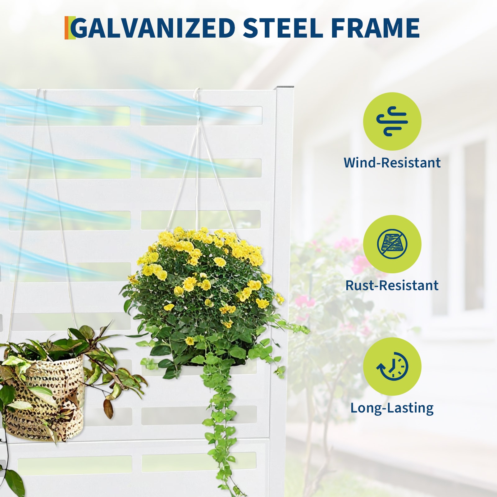 Garvee 70.1x45x15in Metal Planter Box with Trellis Raised Garden Bed for Patio Outdoor Privacy Planters with Drainage Holes for Climbing Plants Flowers Vegetables Vines - Image 2