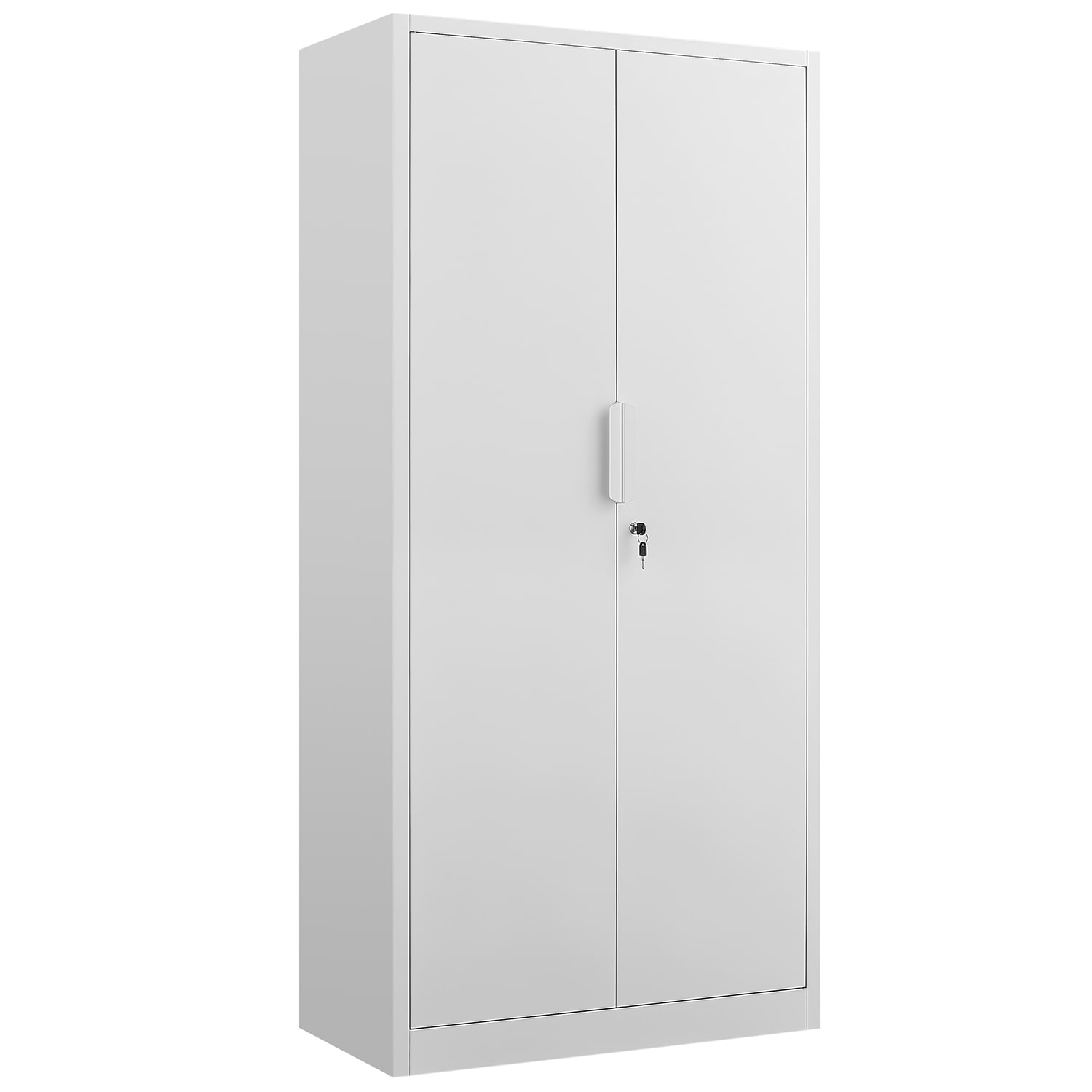 GZMR 70" 2-Door White Metal Pantry Cabinet Contemporary/Modern White Pantry - Image 2