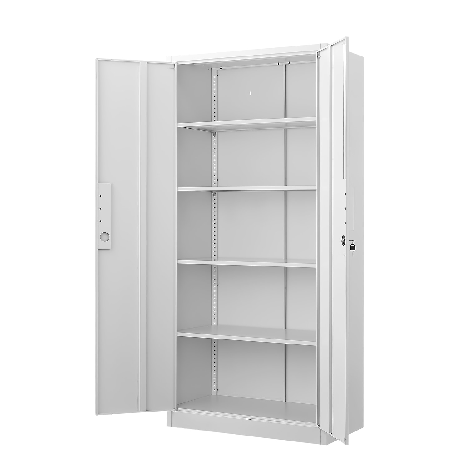 GZMR 70" 2-Door White Metal Pantry Cabinet Contemporary/Modern White Pantry - Image 4