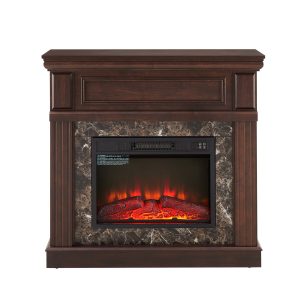 Bybafun 41.34-in W Cherry(Assembly Required) Free standing LED Flat Wall Electric Fireplace with Remote Control Included