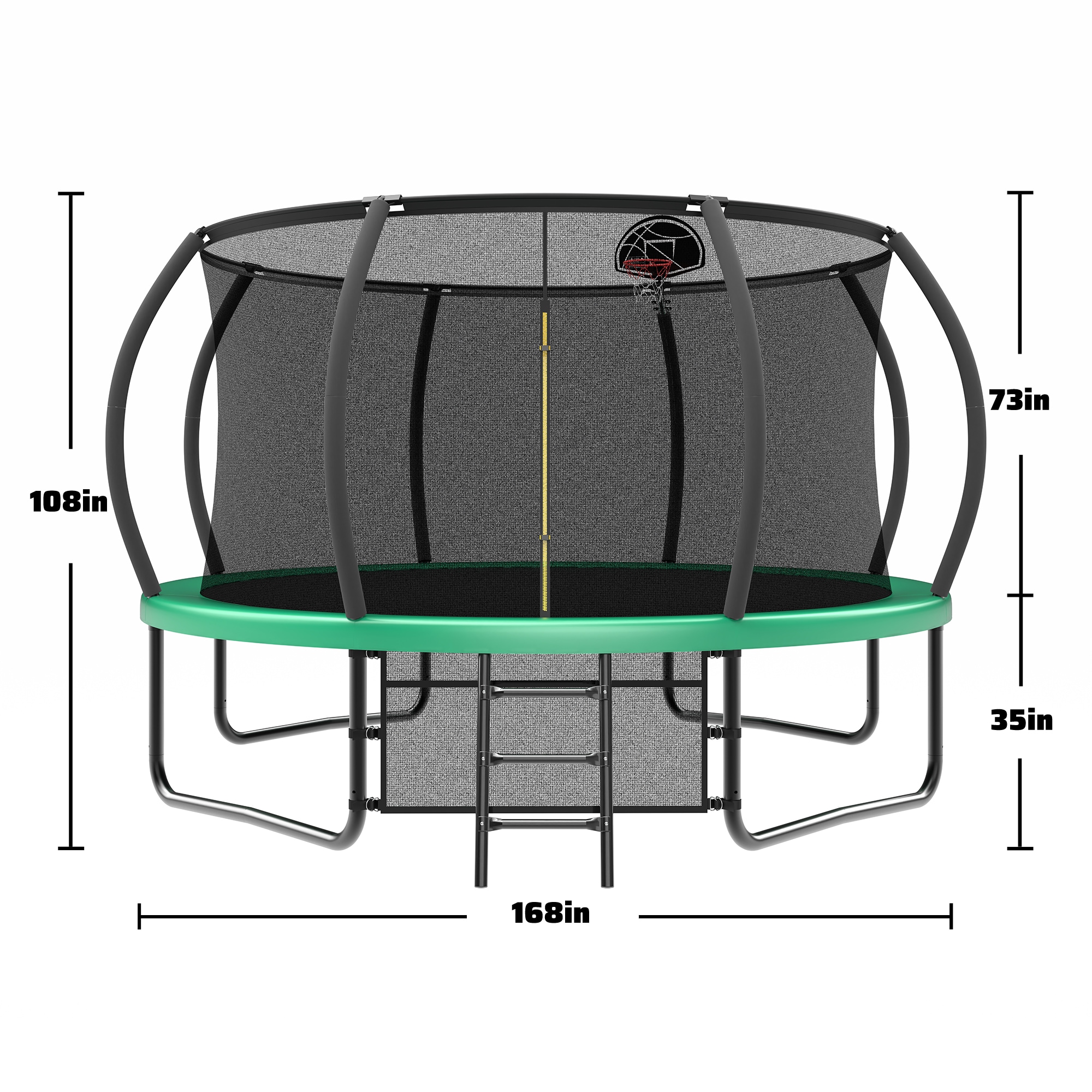 LUXEYARD Trampoline with Enclosure Recreational Trampolines with Ladder and AntiRust Coating ASTM Approval Outdoor Trampoline for Kids - Image 6