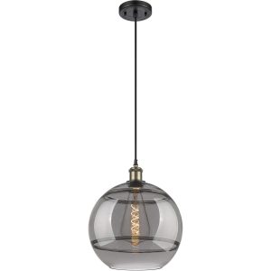 Innovations Lighting 516-1P-BAB-G556-12SM Ballston Rochester Mini Pendant Black Antique Brass