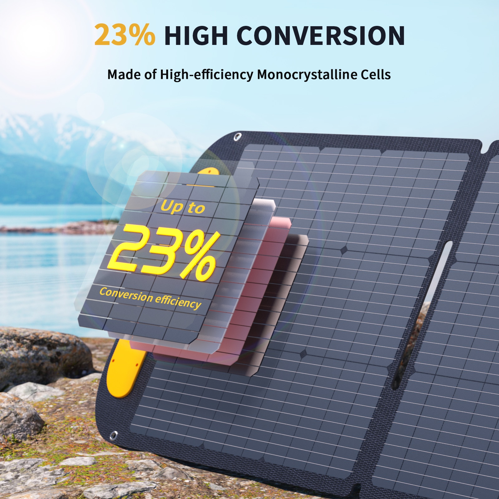 VTOMAN Portable Solar Panel for Solar Generator 110W 19V Folding Solar Charger with 23 Percent Efficiency IP67 Waterproof and Adjustable Kickstands Design for Camping RV Outdoor Adventures Model VS110 - Image 3