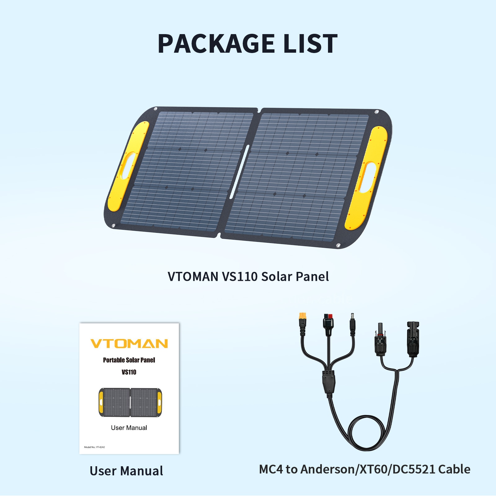 VTOMAN Portable Solar Panel for Solar Generator 110W 19V Folding Solar Charger with 23 Percent Efficiency IP67 Waterproof and Adjustable Kickstands Design for Camping RV Outdoor Adventures Model VS110 - Image 6