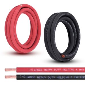 Misopily  1/0 Gauge Battery Cable 10FT Red and 10FT Black Pair Pure Copper OFC Wire Heavy Duty Welding Cable for Automotive Solar Generator Use