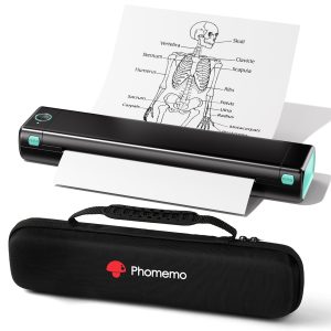 Phomemo M08F Inkless Thermal Portable Printer with Case - 8.5 x 11, Black Wireless Bluetooth Small Mobile Compact Printers for Home Use Car School Office Compatible with Phone, Tablet & Laptop