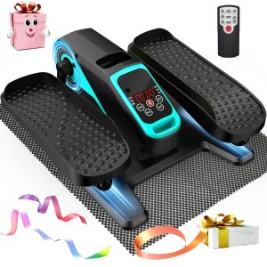 Under Desk Elliptical Leg Exerciser While Sitting for Seniors 018 Peddler Exerciser with RF Remote,12 Speeds Manual Auto Mode, Non-Slip Mat, Foot Pedal Machine for Home Office