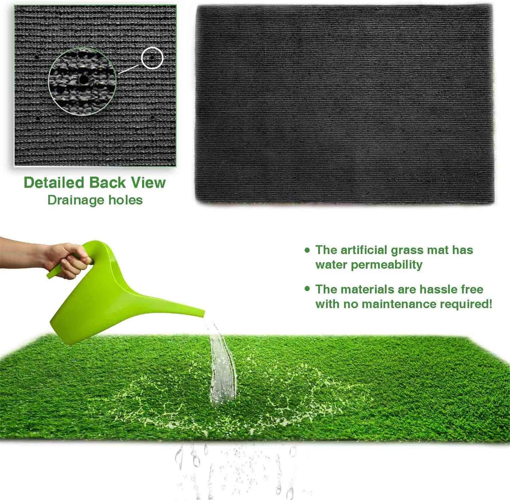 LITA Realistic Deluxe Artificial Grass Synthetic Thick Lawn Turf Carpet (7 FT x 15 FT (105 Square FT)) - Image 3