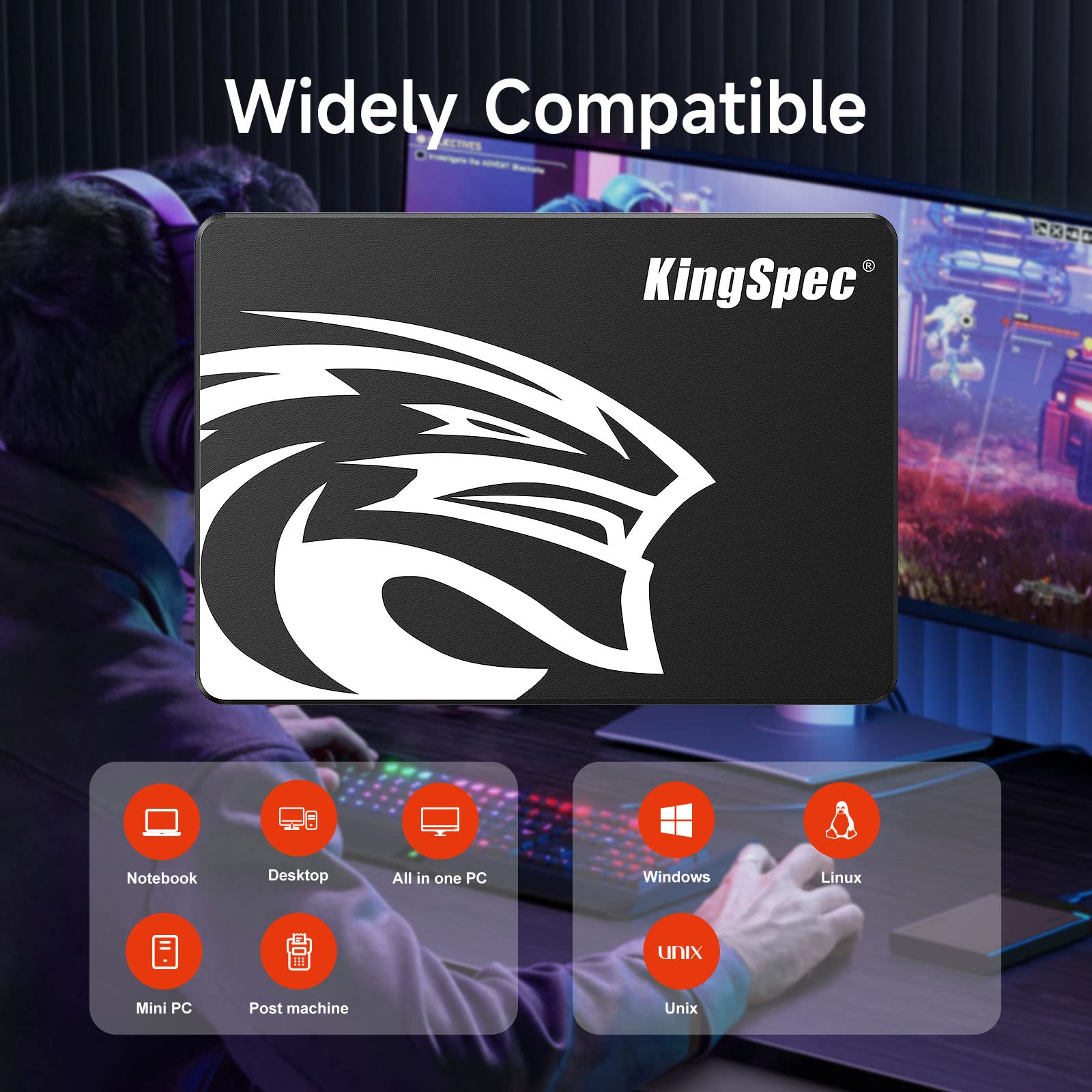 KingSpec 1TB 2.5 SSD SATA III Internal - 550MB/s Read, 520MB/s Write with 3D NAND Flash, for Laptop & Desktop PC Upgrade - Image 4