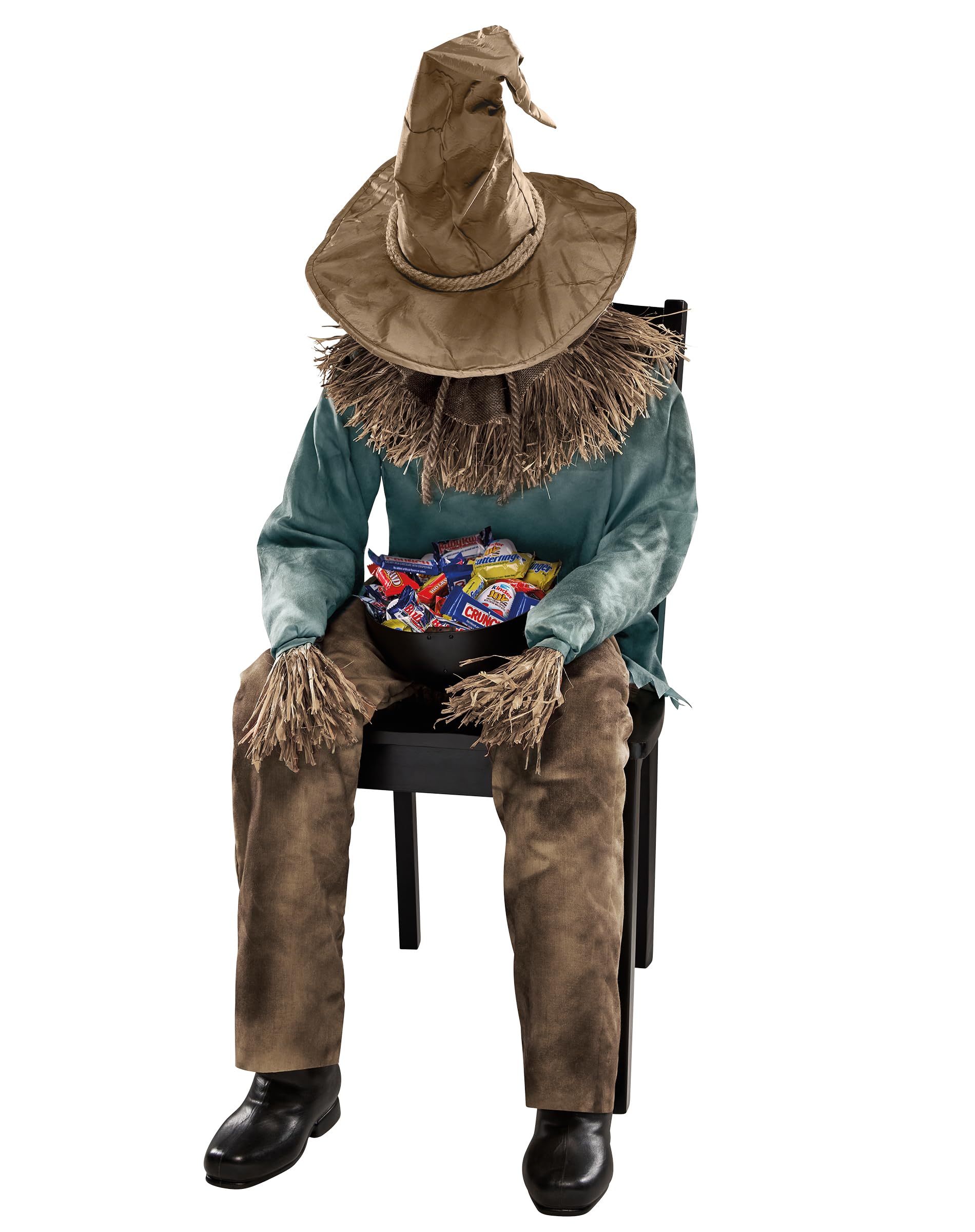 Spirit Halloween 4 Ft 6 In Scary Sitting Scarecrow Animatronic, Multicolor - Image 3