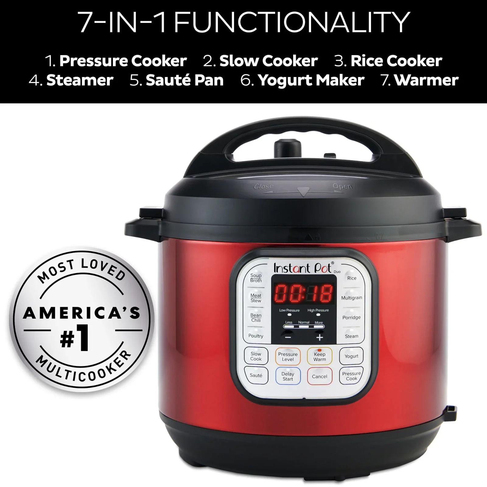 Instant Pot Duo™ 6 Quart Multi-Cooker, Red Stainless Steel - Image 3
