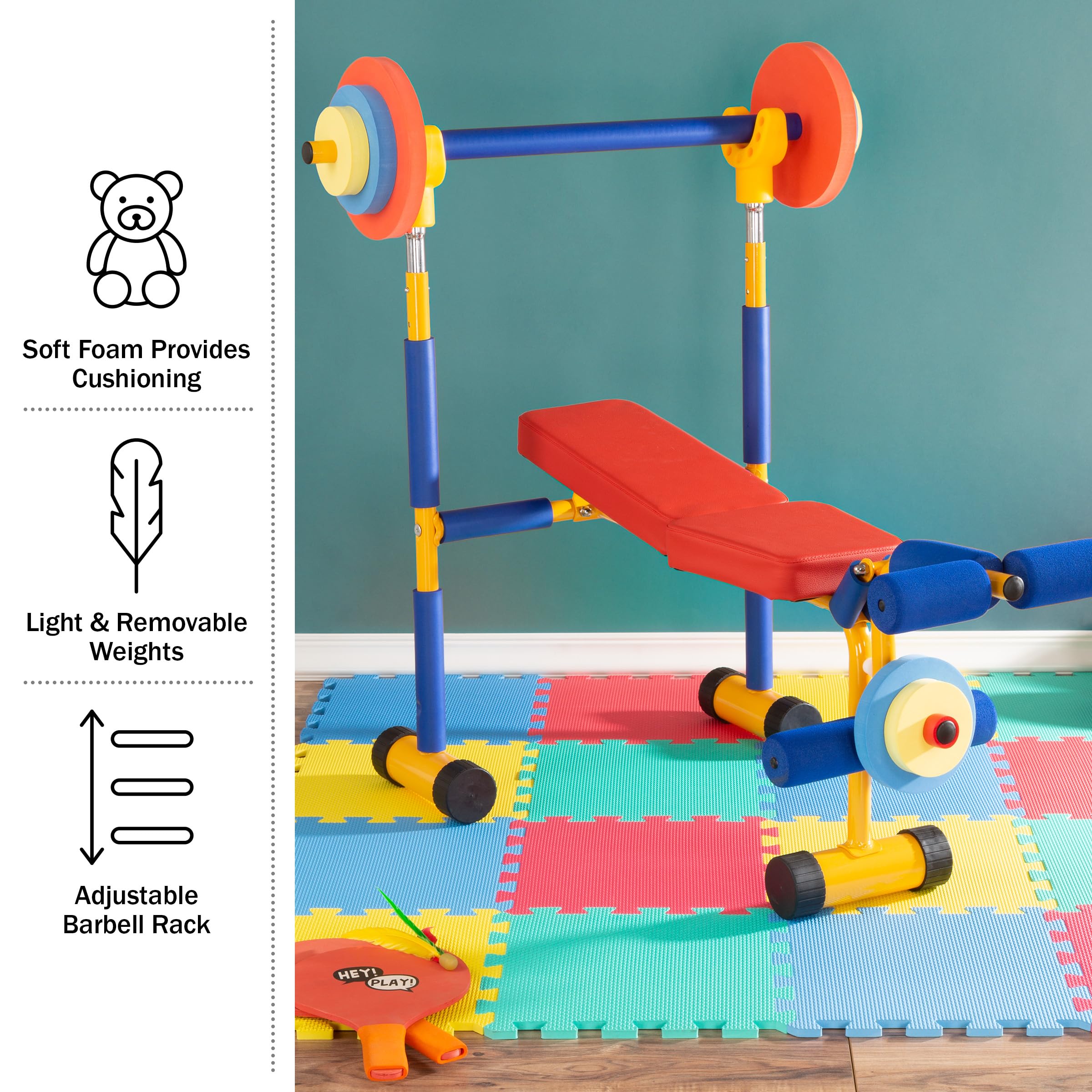 Kids Exercise Equipment Collection: Strength Training, Cardio, Endurance, and Active Play Essentials - Kids Weight Bench Set - Image 2