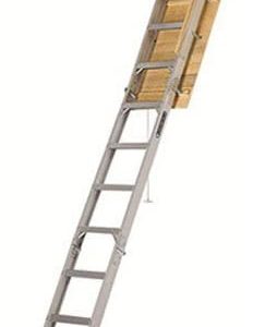 25-1/2 by 54-Inch Elite, 7'8&prime;&prime;-10-Foot Ceiling Height, 375-Pound Capacity, Type IAA, AA2510, Aluminum Ladder, attic, x Rough Opening, Silver