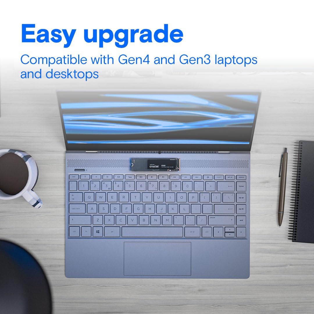 Crucial P310 2TB SSD, PCIe Gen4 NVMe M.2 2280, Up to 7,100MB/s, for Laptop, Desktop (PC), & Handheld Gaming Consoles, Includes Acronis Data Recovery Software, Solid State Drive - CT2000P310SSD801 - Image 4