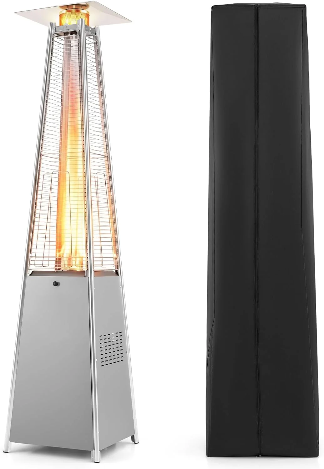 Tangkula 48000 BTU Pyramid Patio Heater with Wheels & Zippered Cover - Image 10