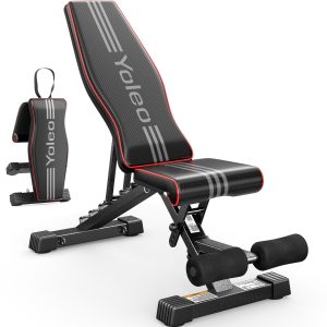 YOLEO Adjustable Weight Bench, ASTM-Certified 827LBS 98% Pre-Assembled, 84-90 Positions Incline Decline Flat, Foldable Gym Bench with Wider Seat for Home Gym(L-XL)