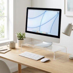Acrylic Monitor Stand for Elevated Viewing &ndash; Clear Design