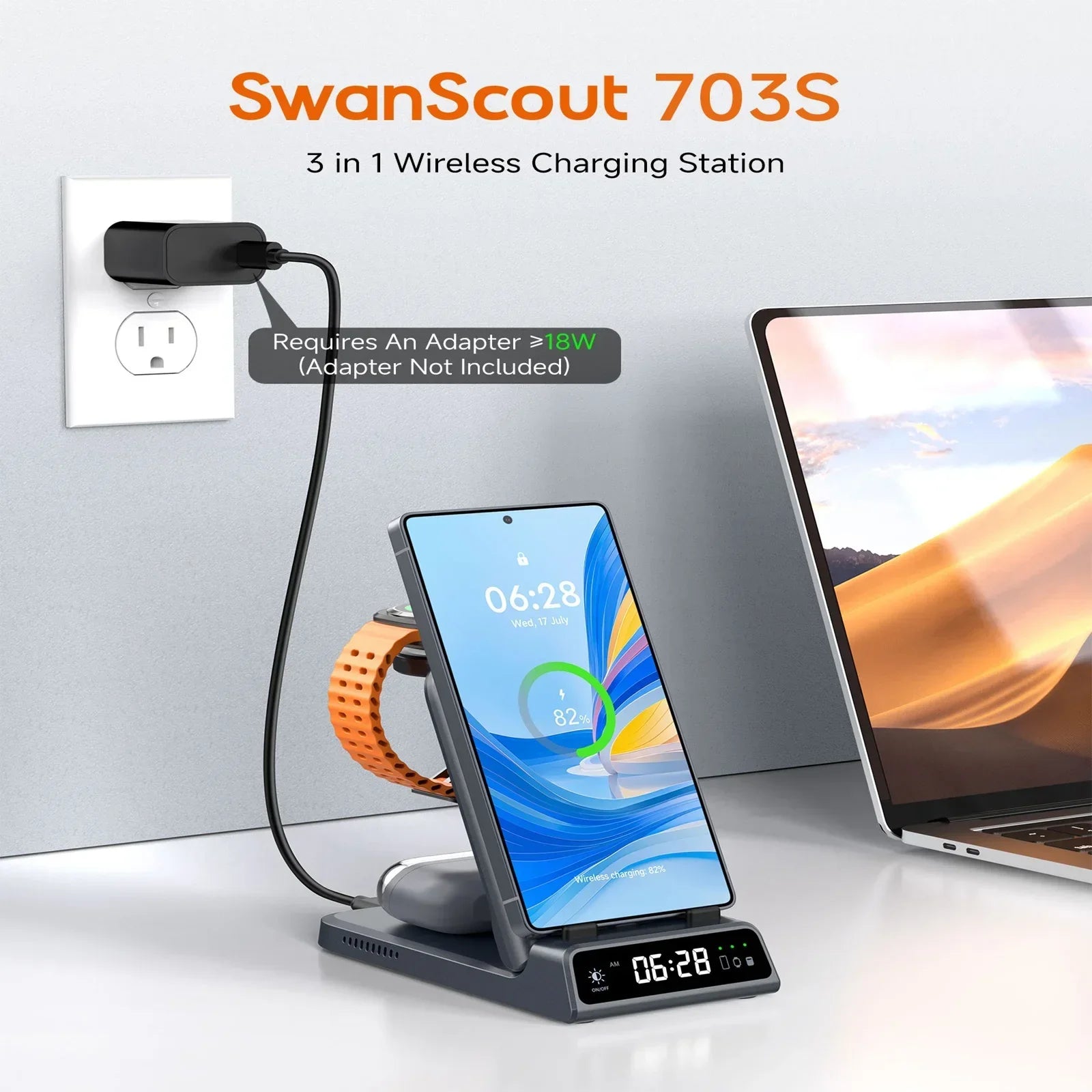 3-in-1 Wireless Charging Dock – Foldable Design for Devices - Image 3