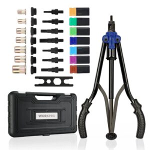 WORKPRO 15" Rivet Nut Tool 70pcs Rivet Nuts and Carry Case Threaded Hand Nutsert Tool Kit