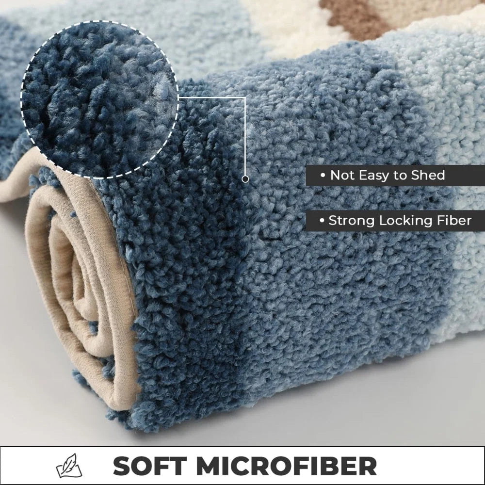 Bath Mat Soft Flocking Non-Slip Machine Washable - Image 6