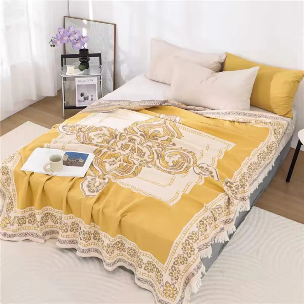 Cotton Blanket Boho Mandala Fringe Machine Washable - Image 8