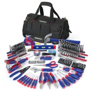 WORKPRO 322 Pcs Home Repair Hand Tool Kit Basic Household Tool Set with Carrying Bag
