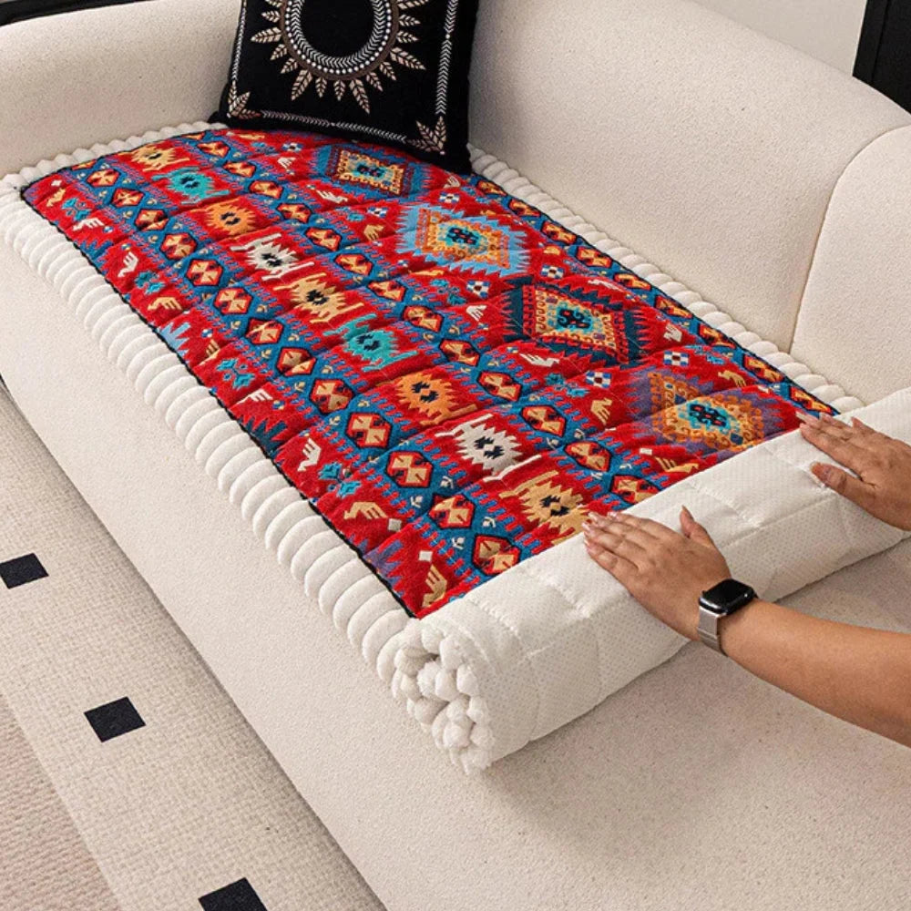 Sofa Cover Boho Jacquard Plush Microfiber & Non-Slip Backing - Image 5