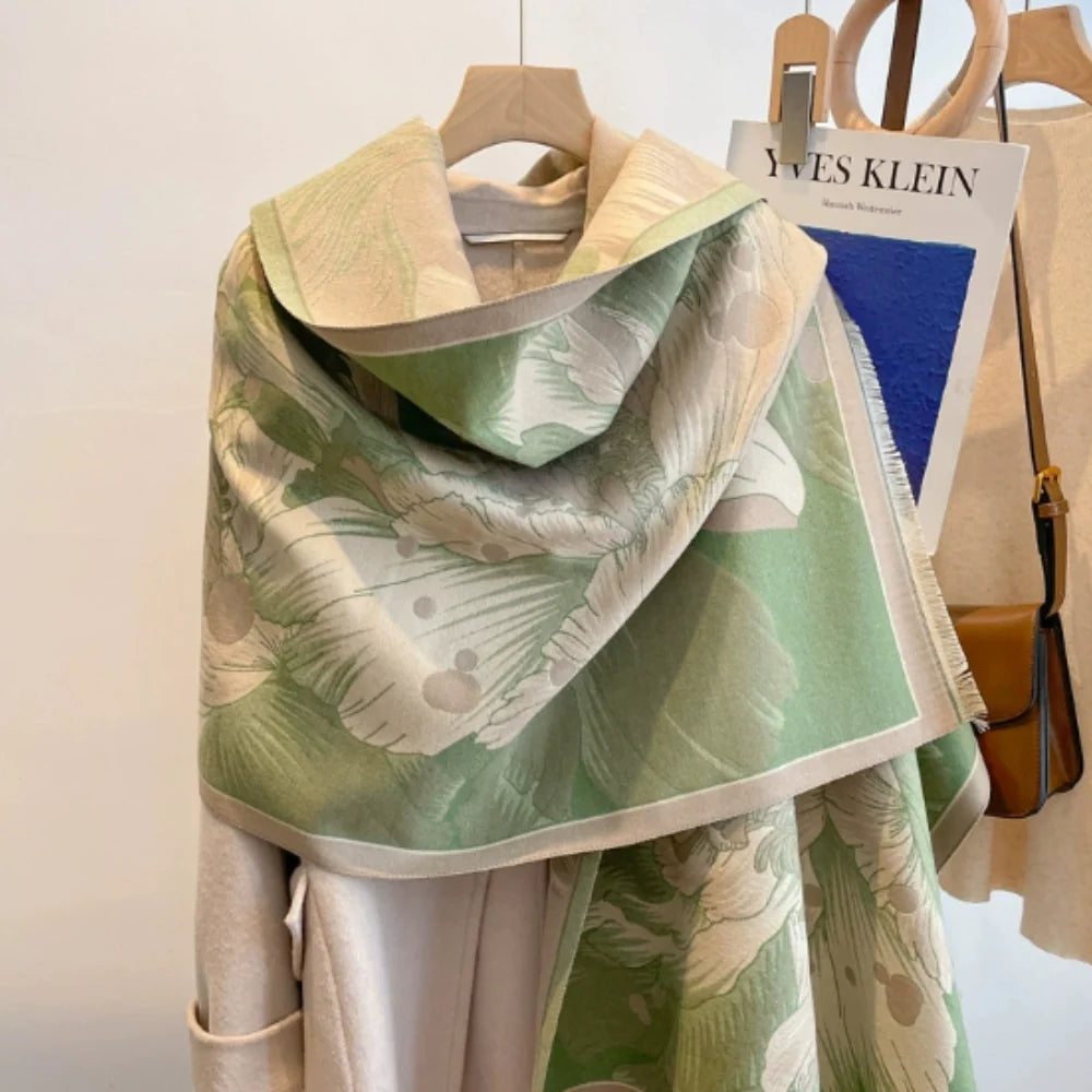 Shawl Floral Jacquard Soft Microfiber Blend - Image 4