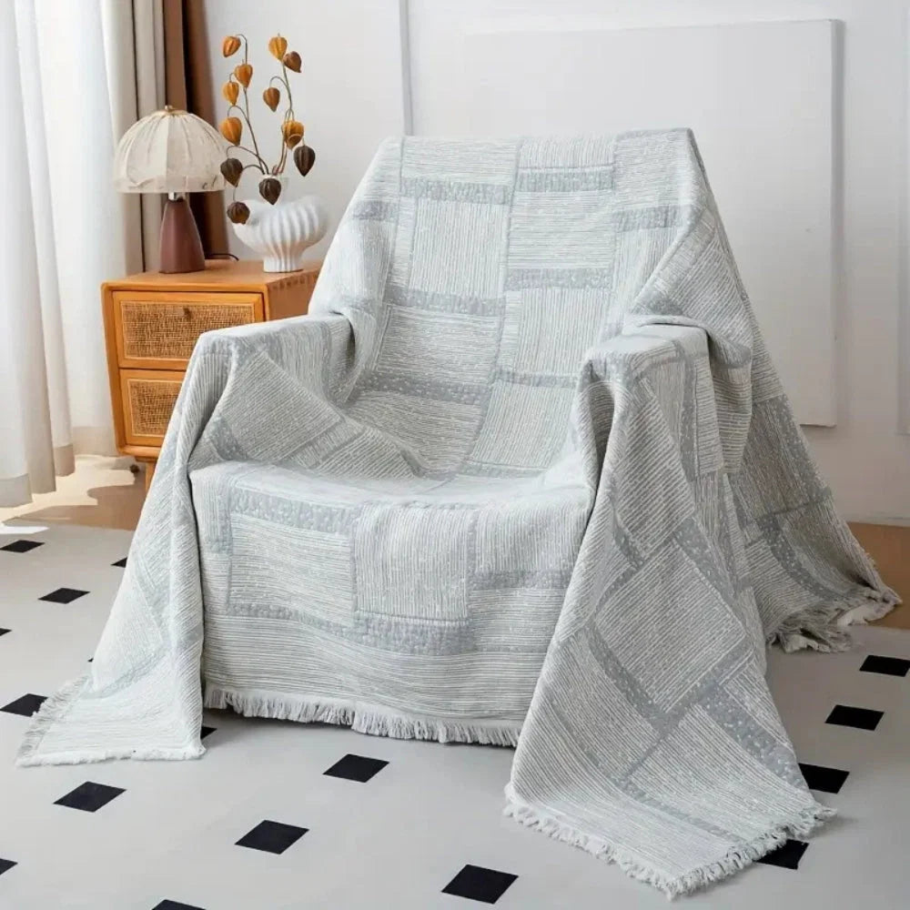 Throw Blanket Cotton Lightweight & Breathable Machine Washable - Image 3