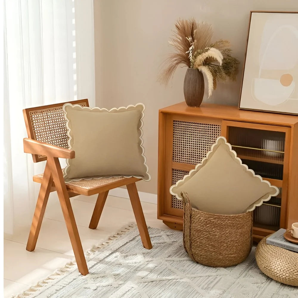 Cushion Cover Wave Edge Pure Cotton Machine Washable - Image 7
