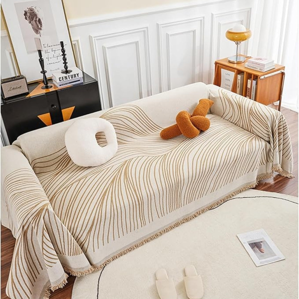 Sofa Cover Chenille Wave Pattern Machine Washable - Image 6