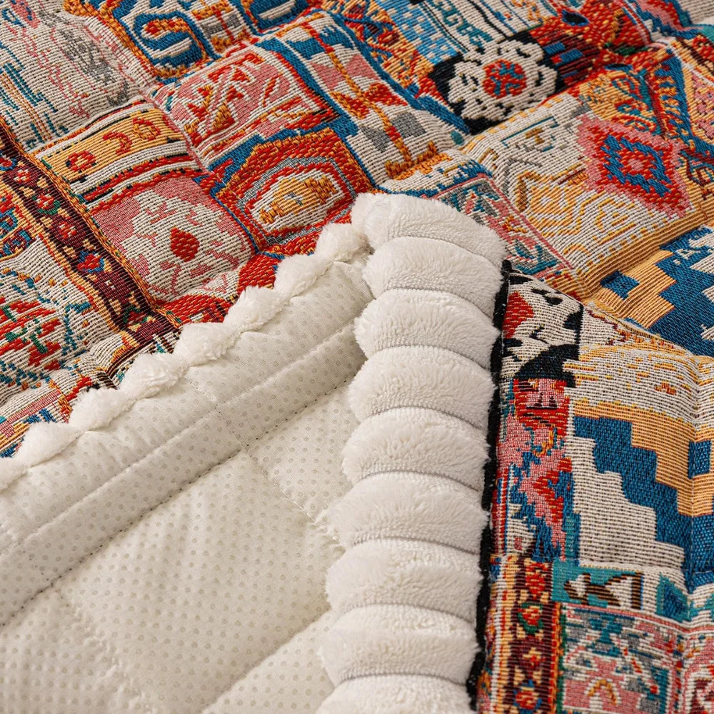 Sofa Cover Boho Jacquard Plush Microfiber & Non-Slip Backing - Image 6