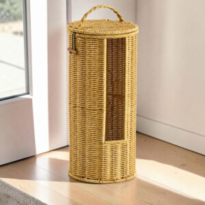 Toilet Paper Holder Braided Rope Freestanding Vertical Window