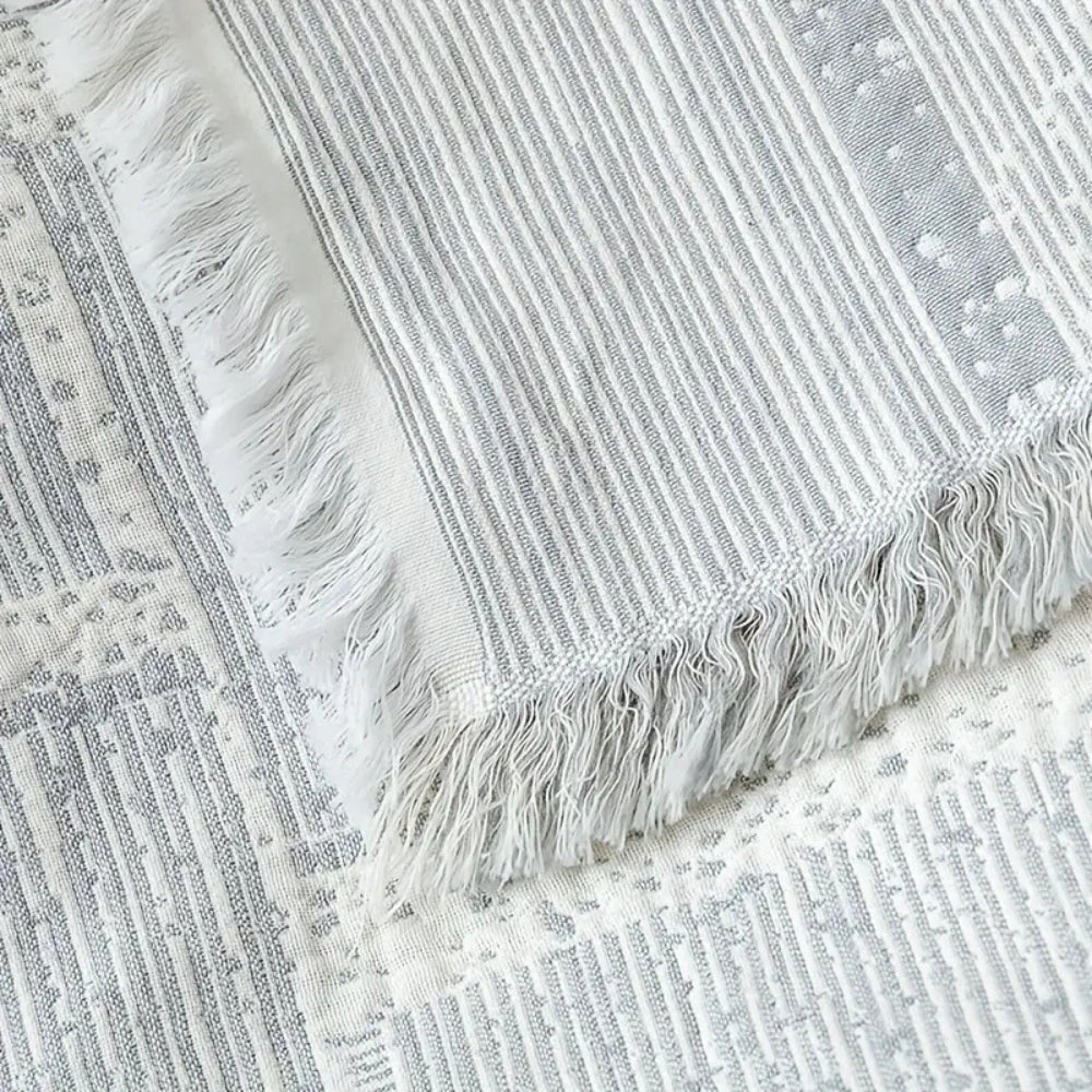 Throw Blanket Cotton Lightweight & Breathable Machine Washable - Image 6