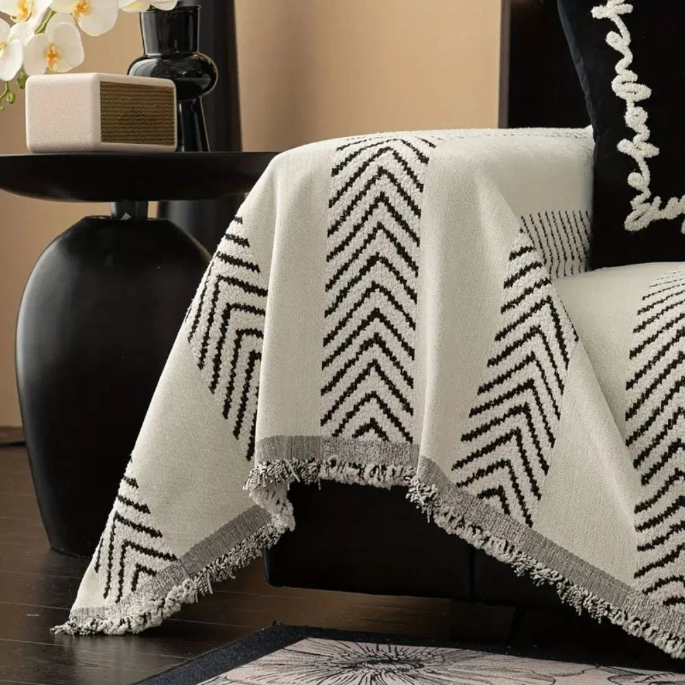 Sofa Cover Microfiber Chevron Geometric Print Machine Washable - Image 7