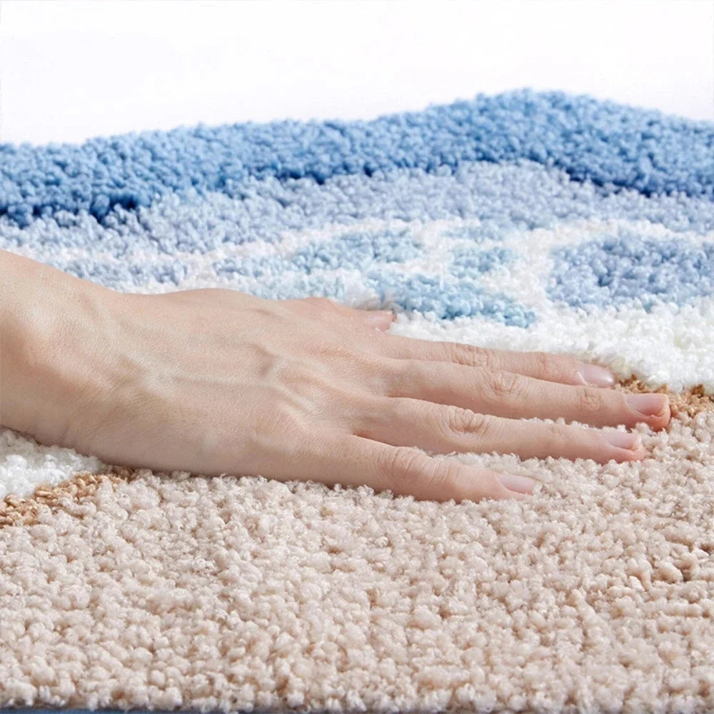 Bath Mat Soft Flocking Non-Slip Machine Washable - Image 3