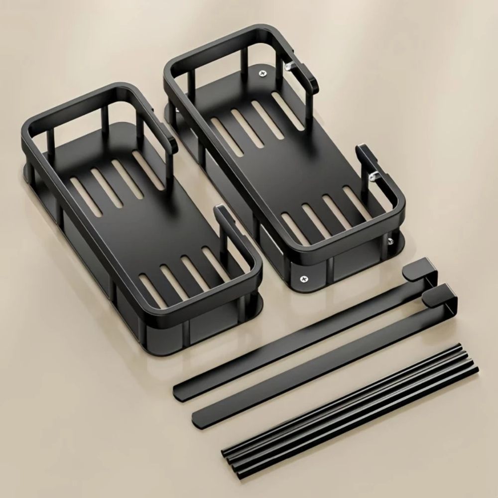 Bathroom Caddy Rack Wall-Mounted No-Drill Single Or Double Layer - Image 5
